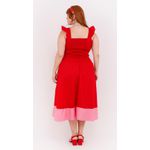 Saia Algodão Vermelho & Pink - Plus Size
