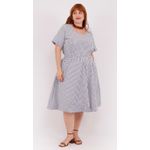 Look Saia e Blusa Azul Listrado