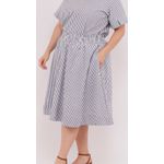 Saia Algodão Listrada Azul - Plus Size