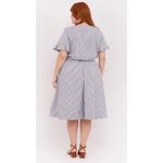 Saia Algodão Listrada Azul - Plus Size