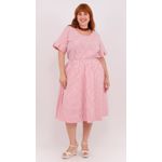 Blusa Social Algodão Listrada Vermelha - Plus Size