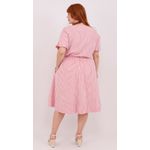 Saia Algodão Listrada Vermelha - Plus Size