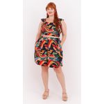 Short Viscose Estampa Marinho Color - Plus Size