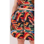 Short Viscose Estampa Marinho Color - Plus Size