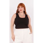 Top Segunda Pele Malha Preto - Plus Size