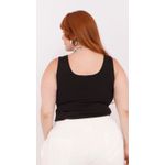 Top Segunda Pele Malha Preto - Plus Size
