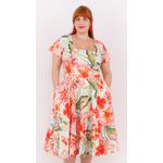 Vestido Gode Algodão Floral Color - Plus Size