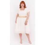 Vestido Laise Branco Algodão - Plus Size