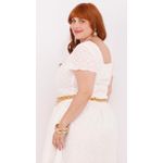 Vestido Laise Branco Algodão - Plus Size