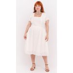 Vestido Laise Branco Algodão - Plus Size