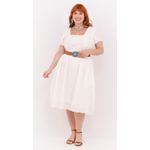 Vestido Laise Branco Algodão - Plus Size