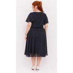 Vestido em Crepe Godê Azul Marinho - Plus Size