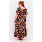 Vestido Viscose Estampa Marinho Color - Plus Size