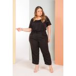 Blusa Social Clássica Preta - Plus Size