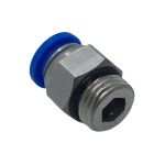 Conexão Reta para Engate Rápido - Rosca 1/4 - Tubo 8mm Bsp