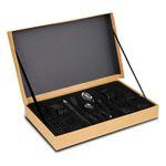 Faqueiro 30 Peças Inox Jogo De Talheres Euro Home Estojo Bambu Cor Flat