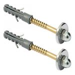 PARAFUSO LATONADO BACIA E LAVATORIO COM 02 UNIDADE BUCHA 08MM