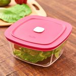 TIGELA VAP QUADRADA 2 LITROS COM TAMPA MARINEX