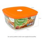 TIGELA VAP QUADRADA 2 LITROS COM TAMPA MARINEX