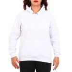 Blusa Avulsa Moletom Feminino Canguru com Capuz Branco