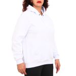 Blusa Avulsa Moletom Feminino Canguru com Capuz Branco