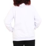 Blusa Avulsa Moletom Feminino Canguru com Capuz Branco