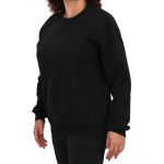 Blusa Avulsa Moletom Feminino Gola Careca Preto