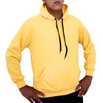 Blusa Avulsa Moletom Masculino Canguru com Capuz Amarelo