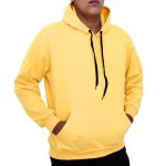 Blusa Avulsa Moletom Masculino Canguru com Capuz Amarelo