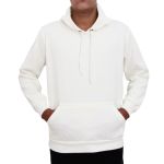 Blusa Avulsa Moletom Masculino Canguru com Capuz Off White