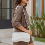 Bolsa Feminina Baguete Média Branca