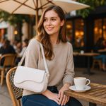 Bolsa Feminina Baguete Média Branca