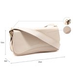 Bolsa Feminina Baguete Média Off White