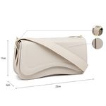 Bolsa Feminina Baguete Ombro Média Off White