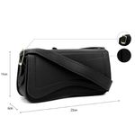 Bolsa Feminina Baguete Ombro Média Preta