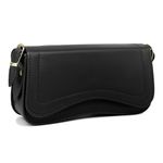 Bolsa Feminina Baguete Ombro Média Preta