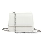 Bolsa Pequena Feminina Croco Branca