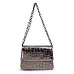 Bolsa Pequena Feminina Croco Grafite