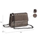 Bolsa Pequena Feminina Croco Grafite