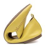 Mocassim Feminino Confort Bico Fino Couro Legítimo Amarelo