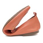 Mocassim Feminino Confort Bico Fino Couro Legítimo Coral