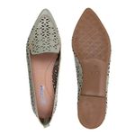 Mocassim Feminino Confort Bico Fino Couro Legítimo Verde Alga