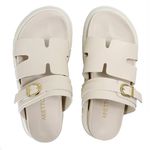 Sandália Papete Feminina Sola Alta Sintético Off White