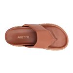 Sandália Papete Feminina Flatform de Dedo Sola Alta Caramelo