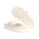 Sandália Papete Feminina Flatform de Dedo Sola Alta Off White