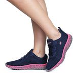Tênis Feminino Academia Esportivo Marinho e Pink