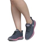 Tênis Feminino Academia Esportivo Grafite e Pink