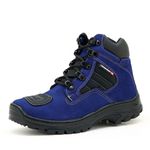 Bota Adventure estilo Trekking Couro Nobuck Legítimo Azul