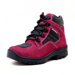 Bota Adventure estilo Trekking Couro Nobuck Legítimo Rosa