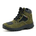 Bota Adventure estilo Trekking Couro Nobuck Legítimo Verde Militar